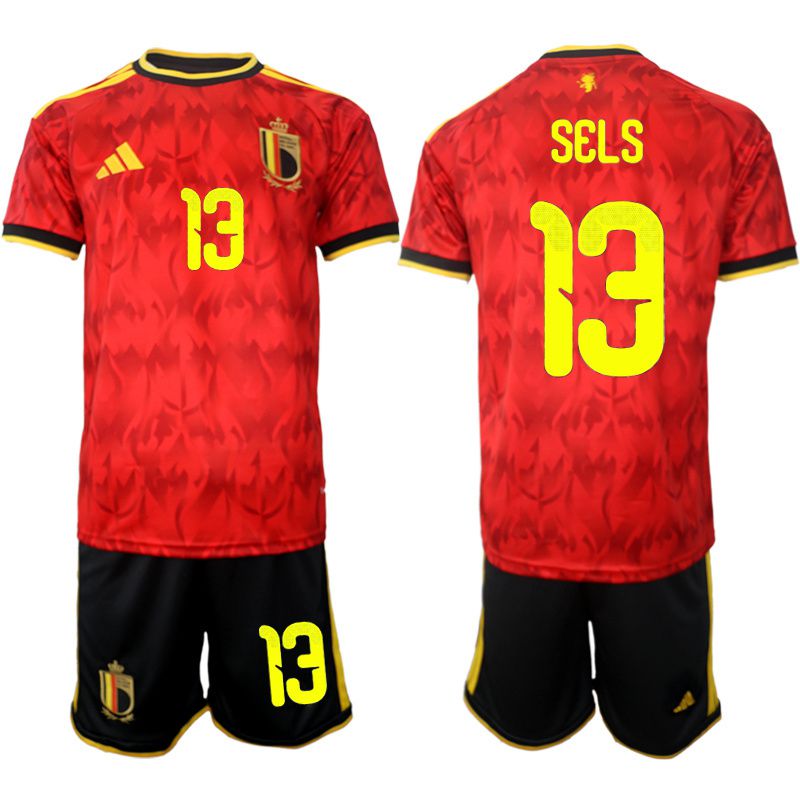 Men 2026 World Cup National Team Belgium home red #13 Soccer Jersey